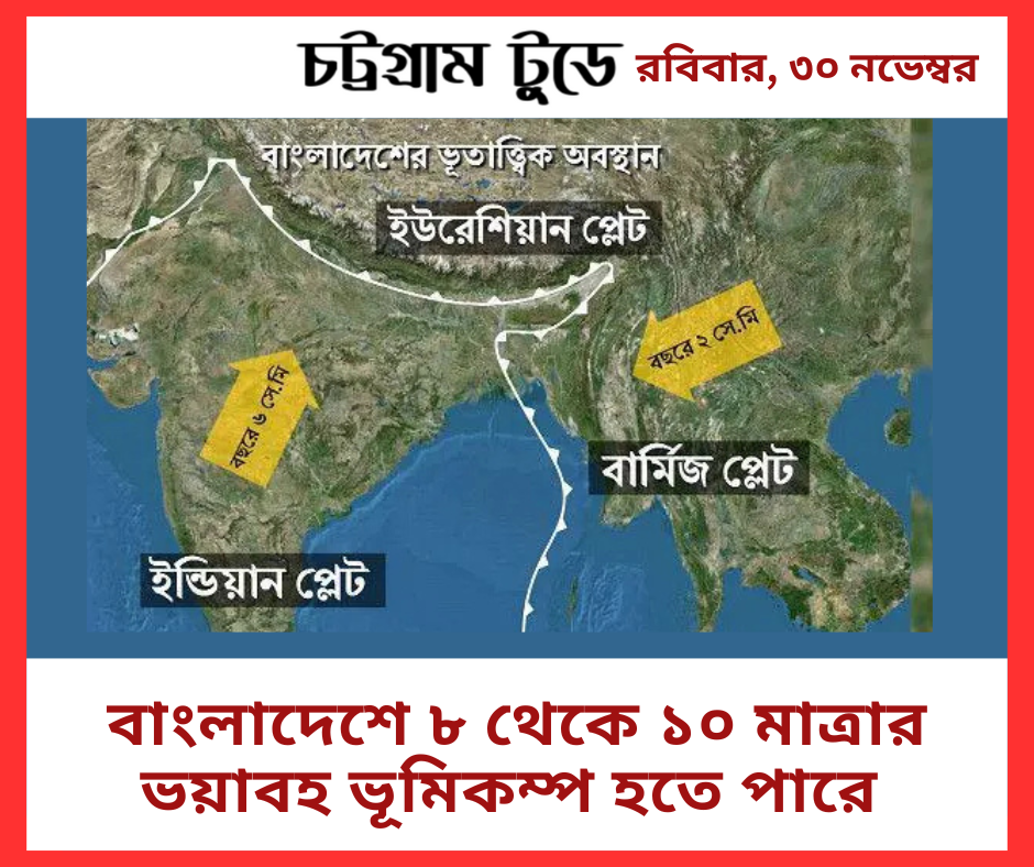 বাংলাদেশের ভূমিকম্প প্রবন এলাকার চিত্র